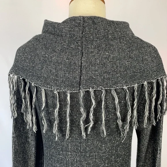 Romeo & Juliet Couture Black and Gray Fringe Sweater Dress - Size Small - Picture 8 of 12